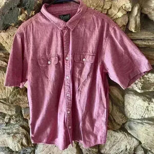 RETROFIT BRANDING MFG - BUTTON DOWN COLLARED SHIRT - RED PASTEL - MENS SIZE XL